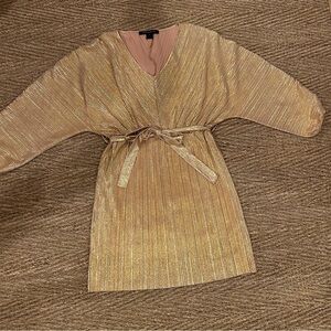 French Connection Sparkly Gold Cocktail Dress S/M